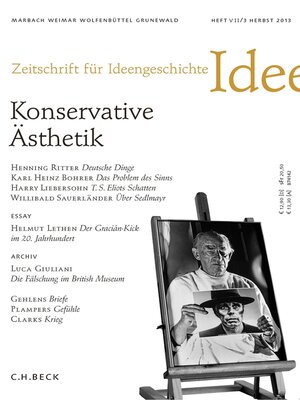 cover image of Zeitschrift für Ideengeschichte Heft VII/3 Herbst 2013